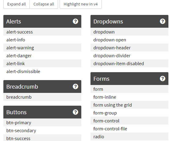 Bootstrap 4 Cheat Sheet